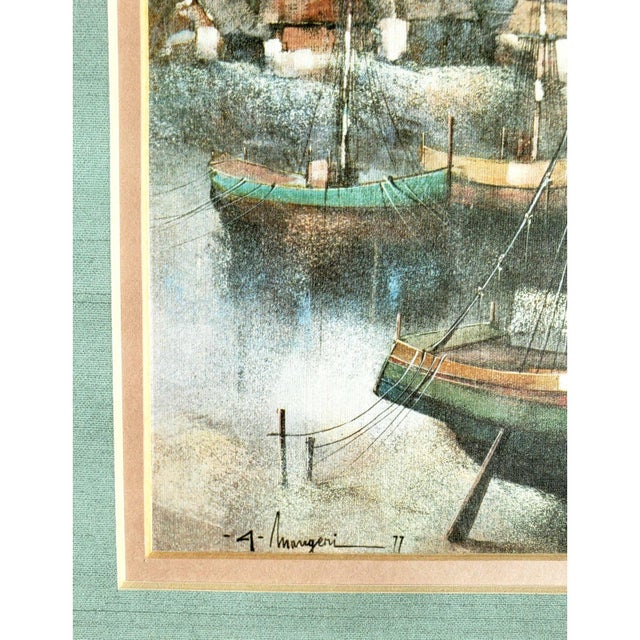 Bring a touch of mid-century coastal elegance to your home with this vintage 1977 print by French-Italian artist Alferio...