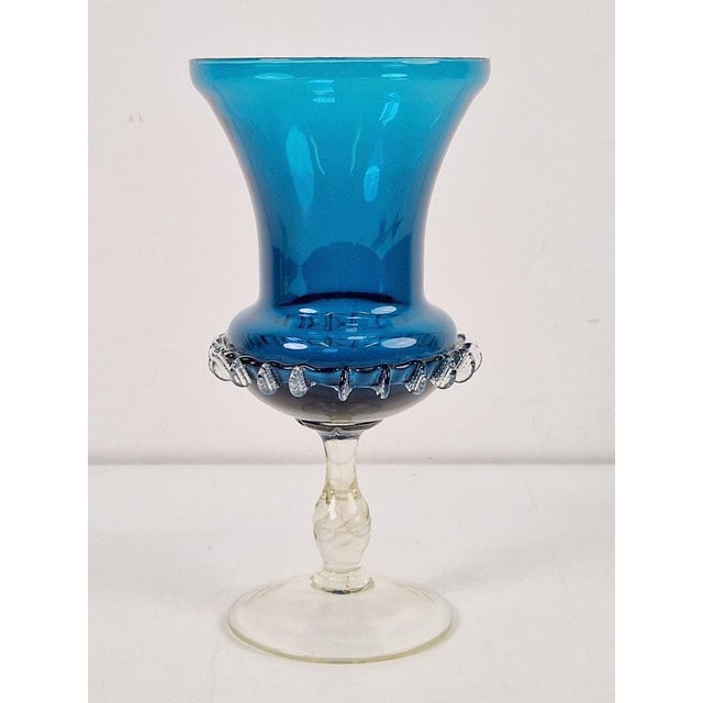 1960s Mid-Century Blue Murano Glass Vase, 1960s For Sale - Image 5 of 11