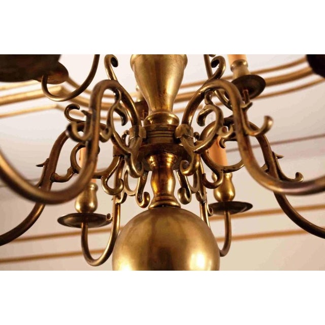 Dutch Bronze 2-Tier Chandelier For Sale - Image 3 of 7