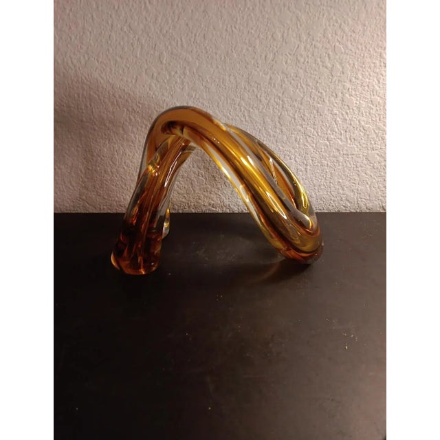 STUNNING NEW Murano Italy 6"x8" Amber Sommerso Arch Freeform Sculpture. Add a touch of elegance and sophistication to your...