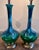 Vintage 1960s Ceramic Drip Glazed Green Blue Brass Table Lamps - a Pair For Sale - Image 9 of 12