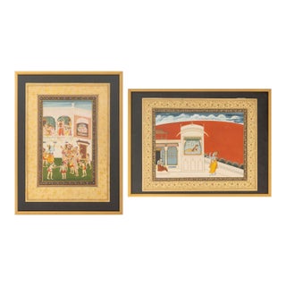 Mughal School Radna and Krishna Gouache, 2 For Sale