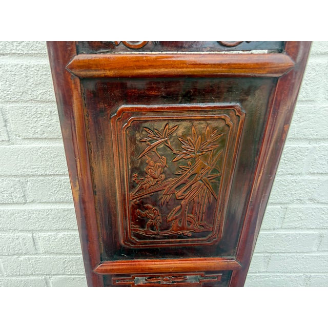 19th Century 19th Century Pair of Chinoiserie Style Carved Wood Hall Chairs For Sale - Image 5 of 16