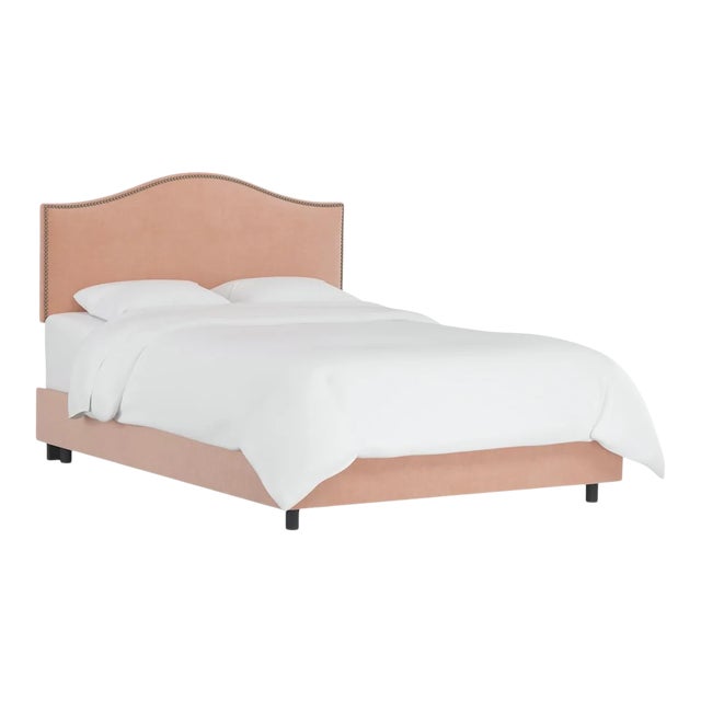 Ashland Bed in Pink Champagne Luxe Velvet, California King For Sale