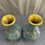Art Deco Pair of Large Vintage Turquoise Cloisonné Enamel Lotus Vases For Sale - Image 3 of 6