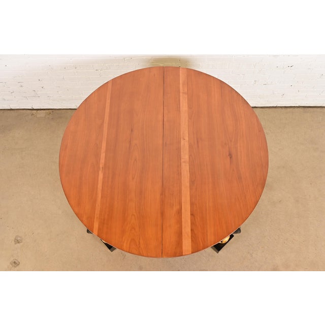 Antique Italian Regency Cherry and Burl Wood Parcel Ebonized Dolphin Base Monumental Extension Dining Table, Circa 1890s For Sale In South Bend - Image 6 of 12