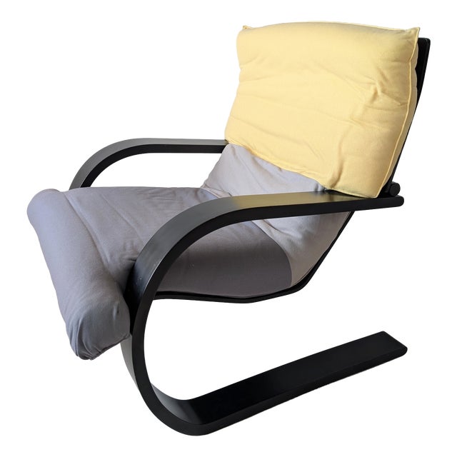 Vintage Italian Lacquered Bent Ply Lounge Chair by Carlo Berruti for Danber, 1970s For Sale