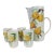 1960s Vintage Our Own Import Ceramic Pitcher and Cups Set- 5 Pieces For Sale
