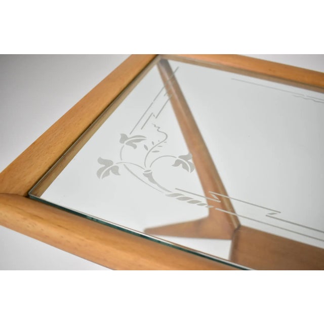 Chocolate Italian Glass and Wood Coffee Table in the Style of Cesare Lacca, 1940s–50s For Sale - Image 8 of 13
