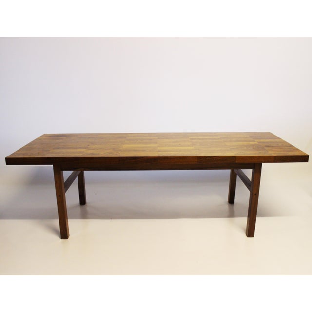 Wood Danish Modern Checkered Rosewood Coffee Table, 1960s For Sale - Image 7 of 7