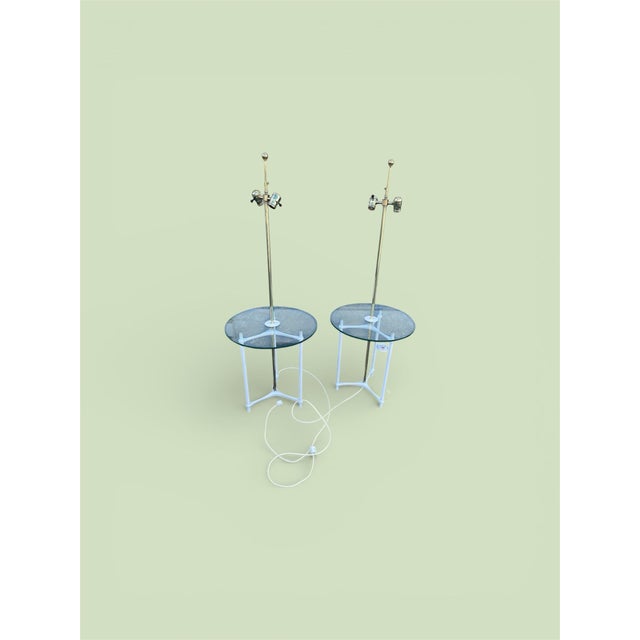 Mid century modern tripod base glass side table floor lamps