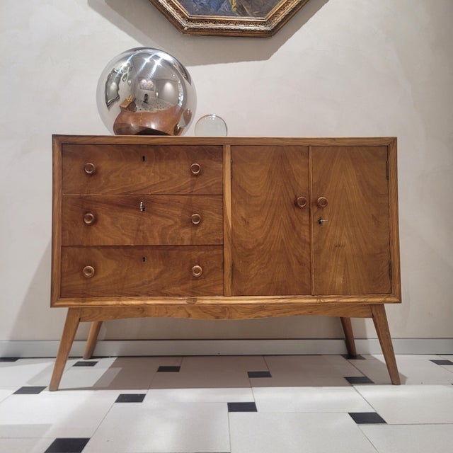 Wood Mid-Century Nordic Chest of Drawers in Beech, Spain, 1950s For Sale - Image 7 of 18