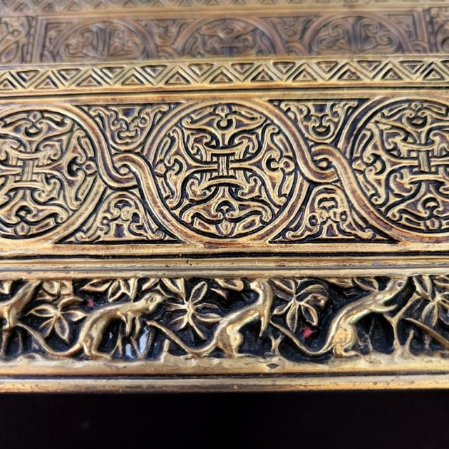 1910s Circa 1915 Tiffany Studios Venetian Pattern Gilt Bronze Writing Desk Set For Sale - Image 5 of 16