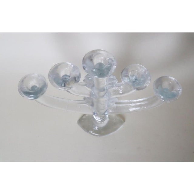 Swedish Ice Glass 5-Armed Candleholder from Pukeberg, 1970s For Sale - Image 4 of 9