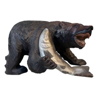 Wooden Hokkaido Kibori Kuma Bear, Japan, 1920s For Sale