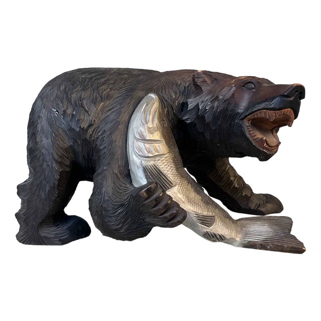 Wooden Hokkaido Kibori Kuma Bear, Japan, 1920s For Sale