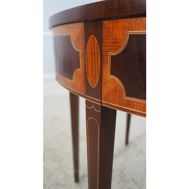 Brown Stickley Inlaid Mahogany Colonial Williamsburg Inlaid Console Table For Sale - Image 8 of 13