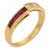 Vintage Ruby Diamond 18k Yellow Gold Bypass Ring, Size 6.75 For Sale