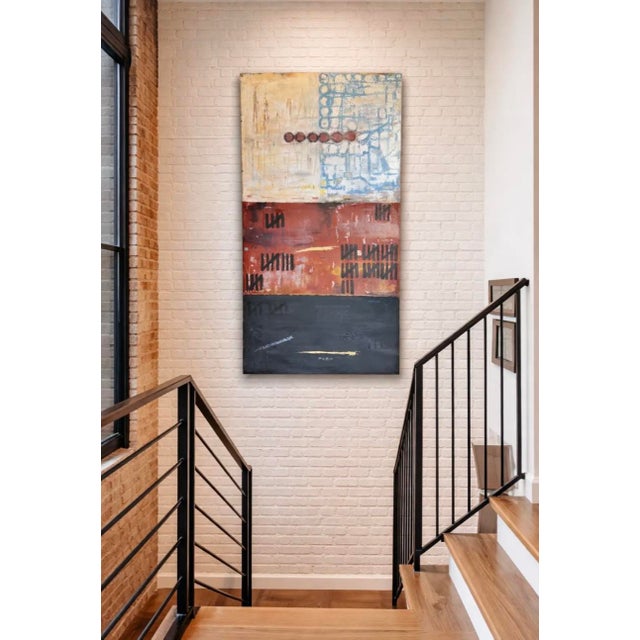 Mixed Media Mid Century Modern Abstract Art on Canvas by Craig McCord For Sale - Image 4 of 11