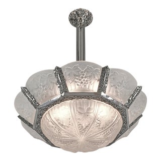 French Art Deco Chandelier by Mouynet & Noverdy - 1920s France For Sale