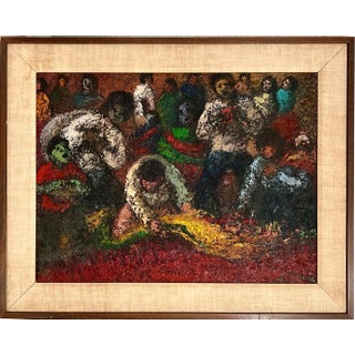 Miguel Angel Aybar Llauca, Peruvian Expressionist Oil Painting Miguel Aybar Modernist Latin American Art For Sale