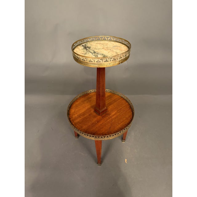 French French Neoclassical Style Mahogany Side Table With Marble Top, Circa 1890 For Sale - Image 3 of 15