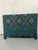 American Custom Teal and Brown Cut Velvet Headboard - Full Size For Sale - Image 3 of 4