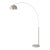 1960s Half Dome Mid Century Morelli Floor Lamp - Modern Arc Lamp, Satin Nickel Finish, White Marble Base, Dimmable For Sale