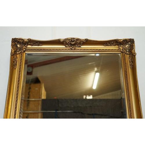 Large French Style Golden Ornate Wall Regal Mirror For Sale - Image 10 of 14