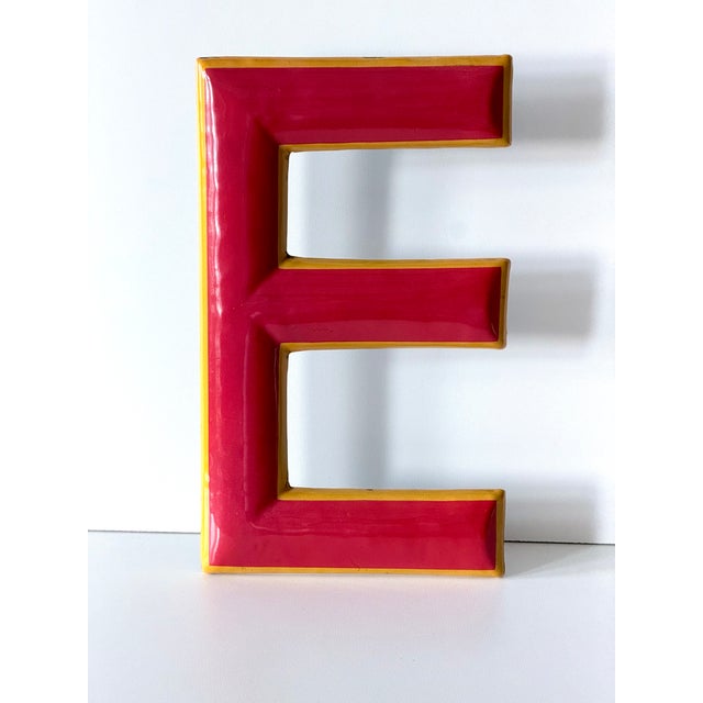 Vintage Enamel Letter E, 1960 For Sale - Image 9 of 10