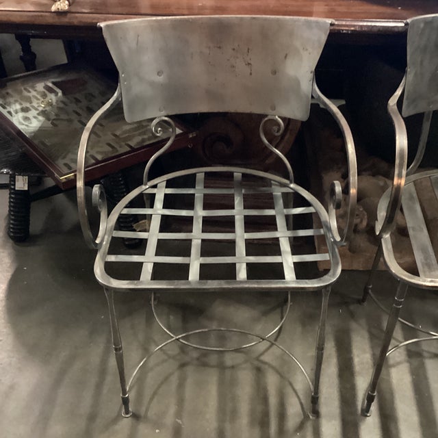Late 20th Century Near Pair of Italian Steel Chairs For Sale In Atlanta - Image 6 of 12