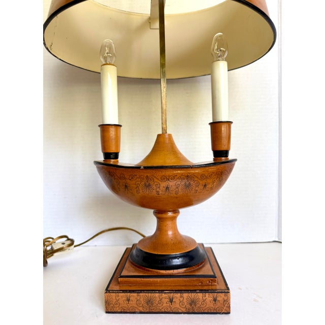 Neoclassical Mid 20th Century Italian Terracotta Neoclassical Tole Bouillotte Lamp For Sale - Image 3 of 13