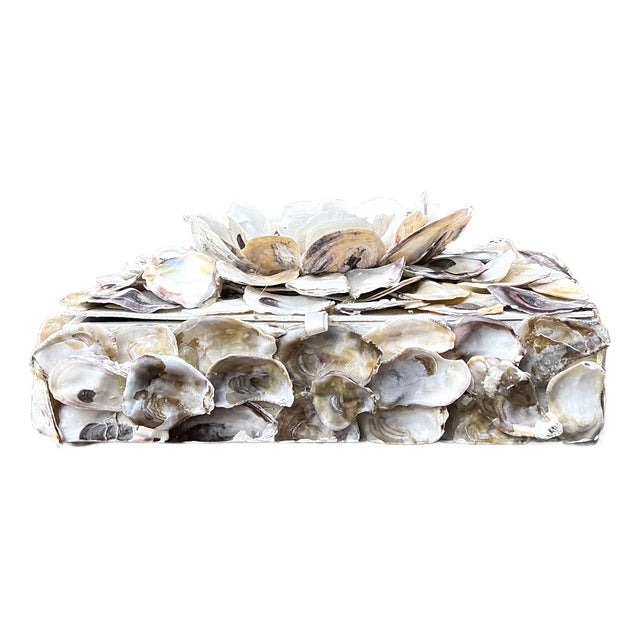 Vintage Oyster Shell Encrusted Box For Sale