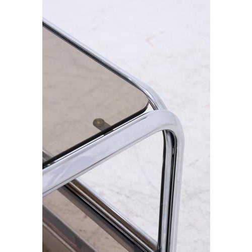 Mid-Century Chrome and Smoked Glass Serving Trolley, 1970s For Sale - Image 14 of 15