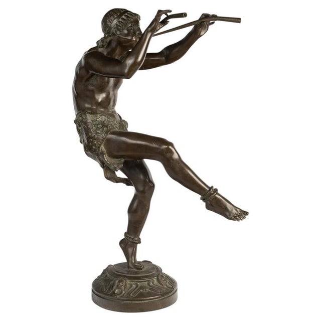 E. Piron, The Piper, 1900, Bronze For Sale - Image 9 of 9