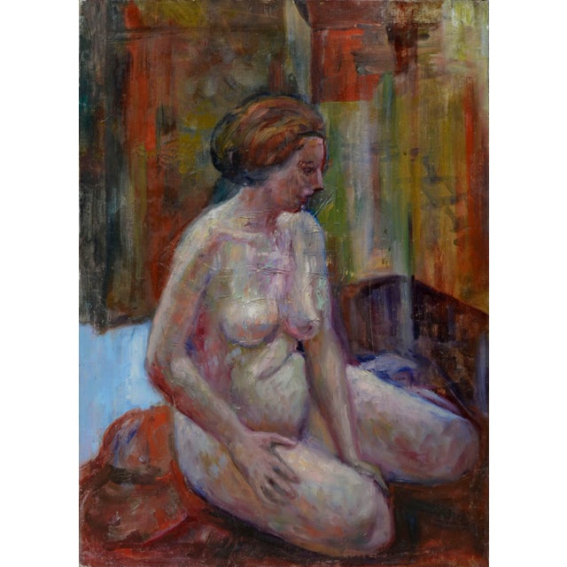 Mid Century Sitting Nude Figurative by Elmer Albritton For Sale - Image 4 of 4