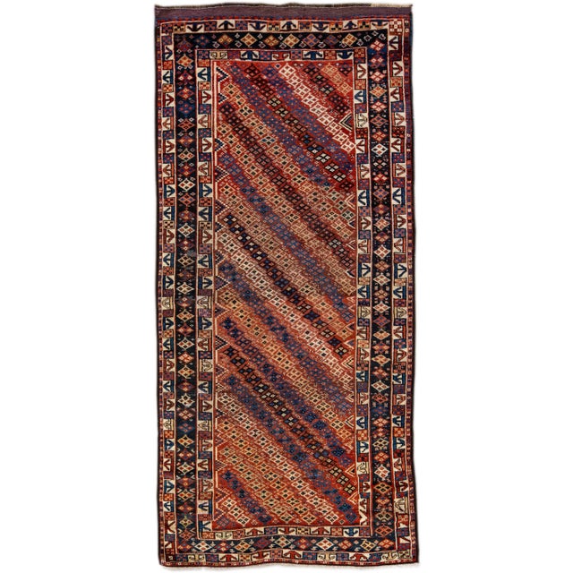 Rust Vintage Kurd Handmade Geometric Designed Wool Runner For Sale - Image 9 of 9