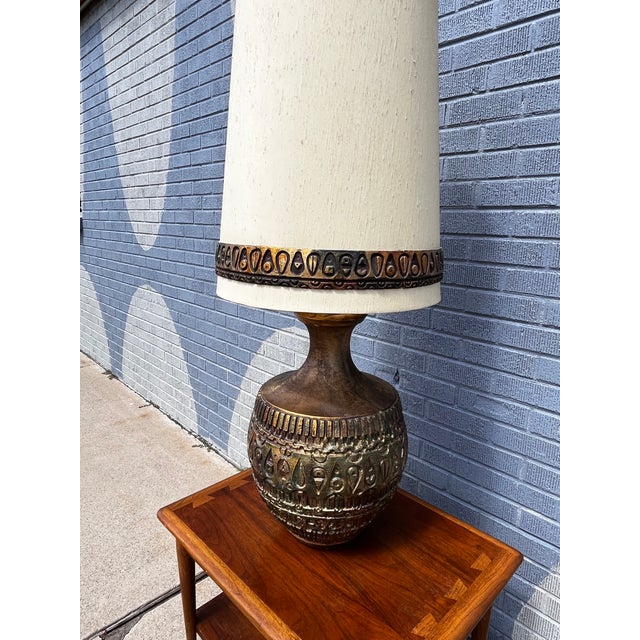 Bitossi Vintage Brutalist Style Ceramic Table Lamp, Attributed to Bitossi For Sale - Image 4 of 17