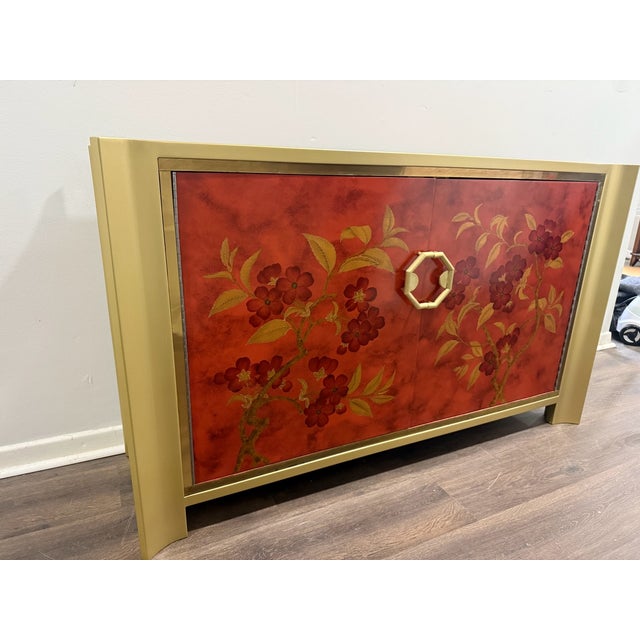 Mastercraft 1970s Mastercraft Chinoiserie Faux-Tortoise and Brass Commode For Sale - Image 4 of 11