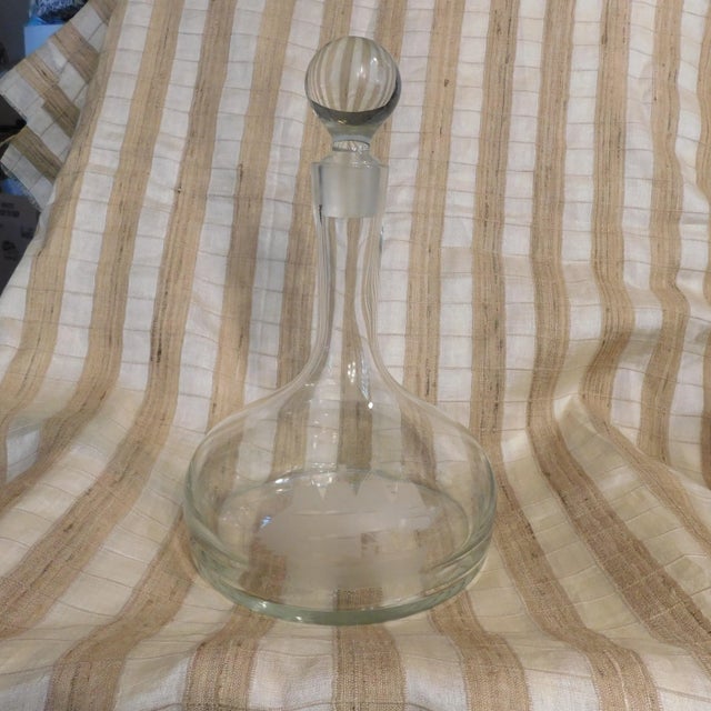 1930s Large Crystal Ships Decanter With Etched Ship For Sale - Image 4 of 8