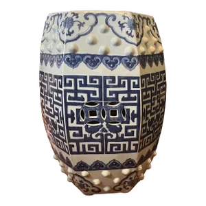 Chinese Export Porcelain Blue and White Garden Stool Seat