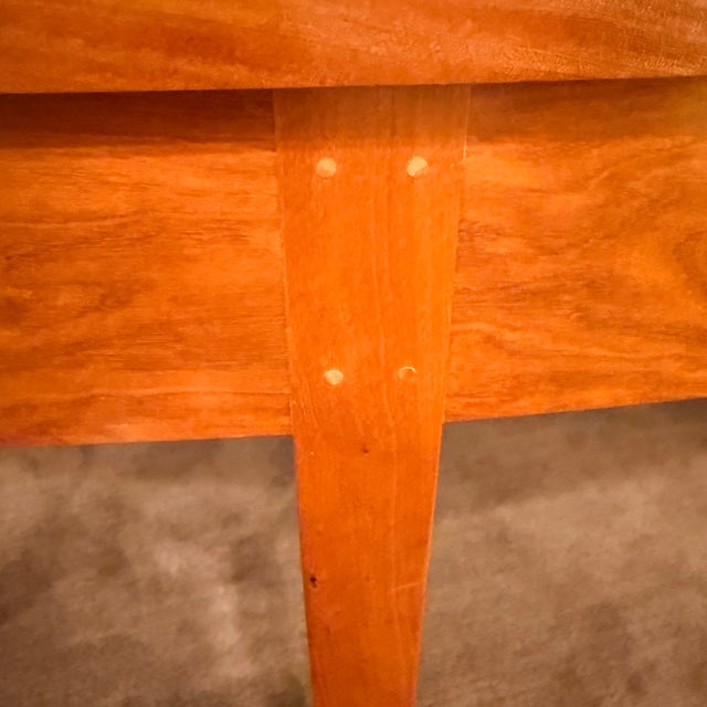 Brown Large Thos. Moser Bow Front Desk For Sale - Image 8 of 15
