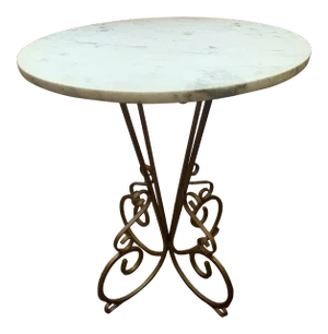 Vintage Wrought Iron Marble Center Table