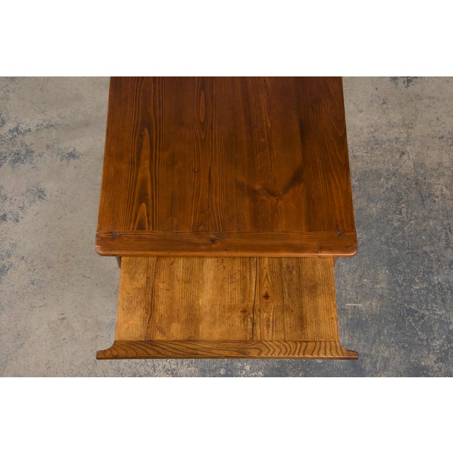 Brown 1930s French Art Deco Mixed Wood Farmhouse Table For Sale - Image 8 of 12
