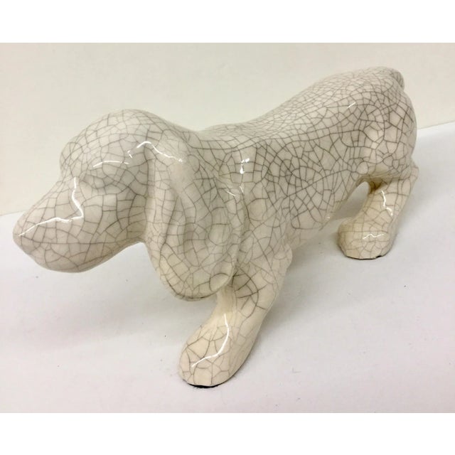 Contemporary Artisan Crackle Glaze Ceramic Doggy For Sale - Image 3 of 11