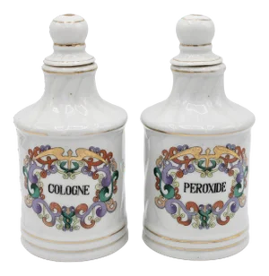 Antique French Ceramic Apothecary Jars - a Pair