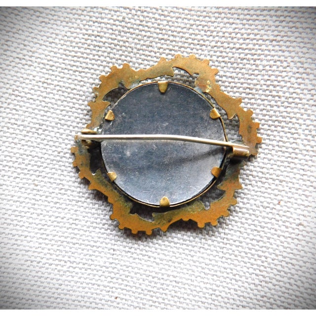 Late 19th Century Antique French Enamel Victorian Child Picture Frame Brooch Pin For Sale - Image 5 of 11