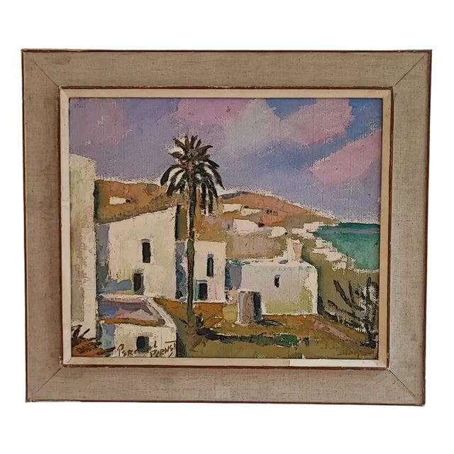 Percival Pernet, Ibiza, Oil on Canvas, Framed For Sale