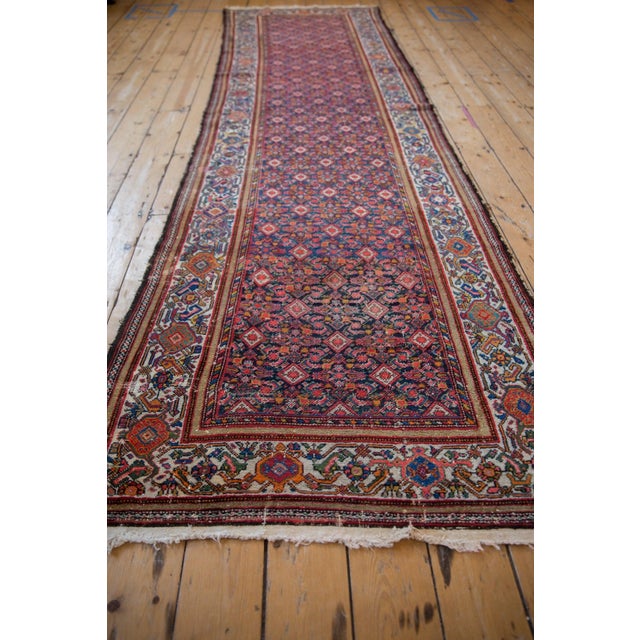 Navy Blue Vintage Malayer Rug Runner - 3'8" X 12' For Sale - Image 8 of 10