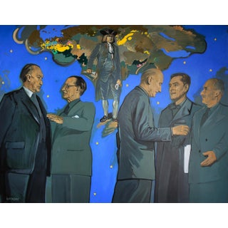 Orest Hrytsak, Pères Fondateurs d'Europe, 2021, Mixed Media on Canvas For Sale